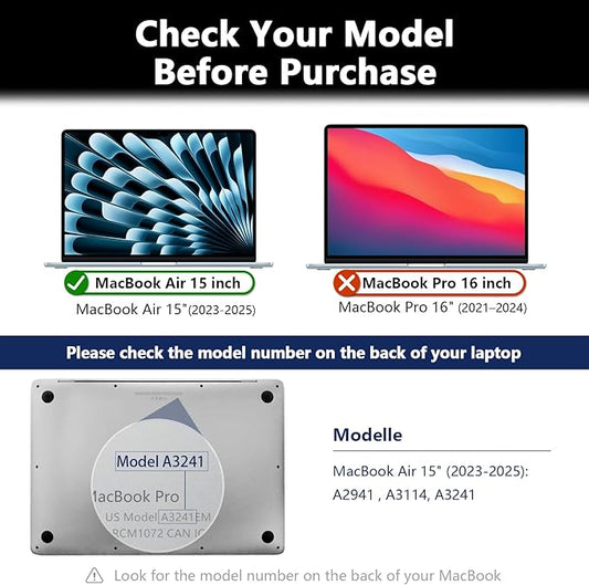 Magnetic MacBook Air 15 Inch Privacy Screen(2023-2025, M2, M3, M4), Removable Anti Glare Blue Light Macbook Pro Screen Protector, 360° Anti Spy and Easy Install Shield