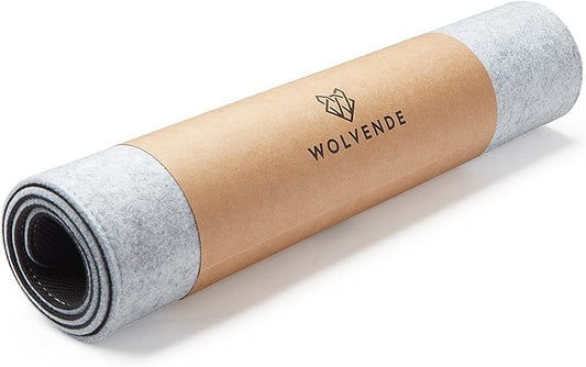 Premium Felt Desk Mat | Medium 12" x 36" | Multifunctional Desk Pad for Home Office | Light Gray