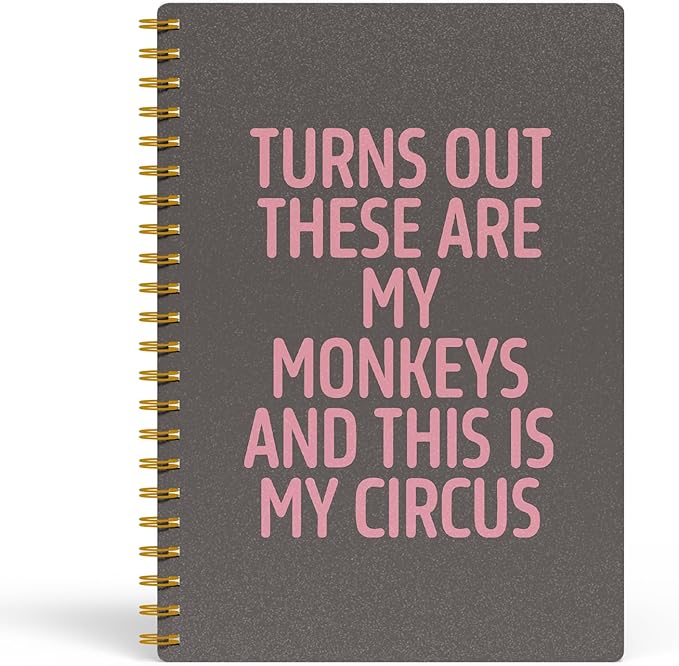 EKGJW Funny Notebooks for Work,Brown Aesthetic Journal, Funny Boss Day Gifts, Boss Gifts for Men Women, Funny Gifts for Boss, Boss Office Decor, Spiral Notebook 5.5x8.3 Inch