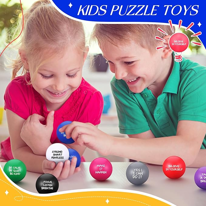 Shappy 72 Pcs Inspirational Stress Relief Balls Motivational Stress Ball Encouraging PU Bulk Stress Balls for Adults Small Therapy Fidget Relief Toys for Valentines Gifts Fidget Anxiety(Colorful)