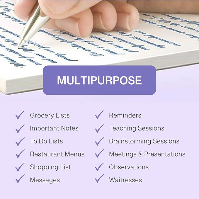 NextDayLabels Note Pads - 10 Pack of 50 Sheet Pads (3 x 5 Inches, White, Minimalist Style)