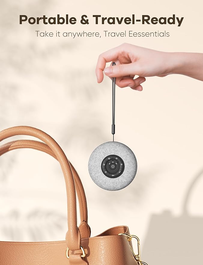 Portable Sound Machine Baby, Long Battery with Loud Bluetooth Speaker, 39 Special Soothing Sounds, White Noise Sound Machine for Sleeping