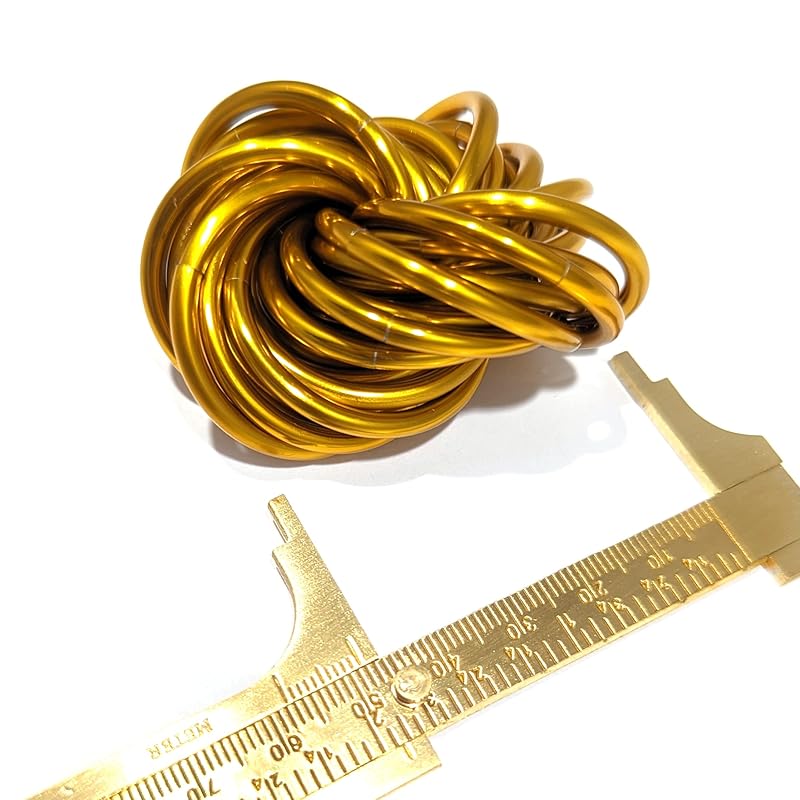 Möbii Fidget Ball (Solid Color): Quiet Mobius ADHD Anxiety Stim Stress Relief Toy Tool for Home Travel Office or Desk (XL(Daydream), Full, Gold)