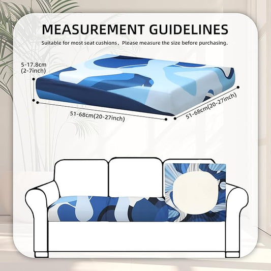 8Pcs Stretch Patio Cushion Covers,for Outdoor Couch Cushion Covers Replacement,Outdoor Sofa Covers Patio Slipcovers Couch Cover,Washable Furniture Cover (Pattern 2, Cover Only)