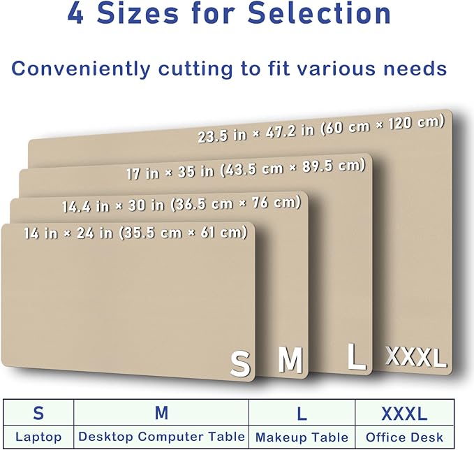 Boutilon Leather Desk Pad Protector,Non-Slip Mouse Pad,Laptop Desk Pad,Office Mouse Mat,Waterproof Leather Desk Blotter,Desk Writing Pad for Office and Home (XL-Beige,35.4"x 15.7")