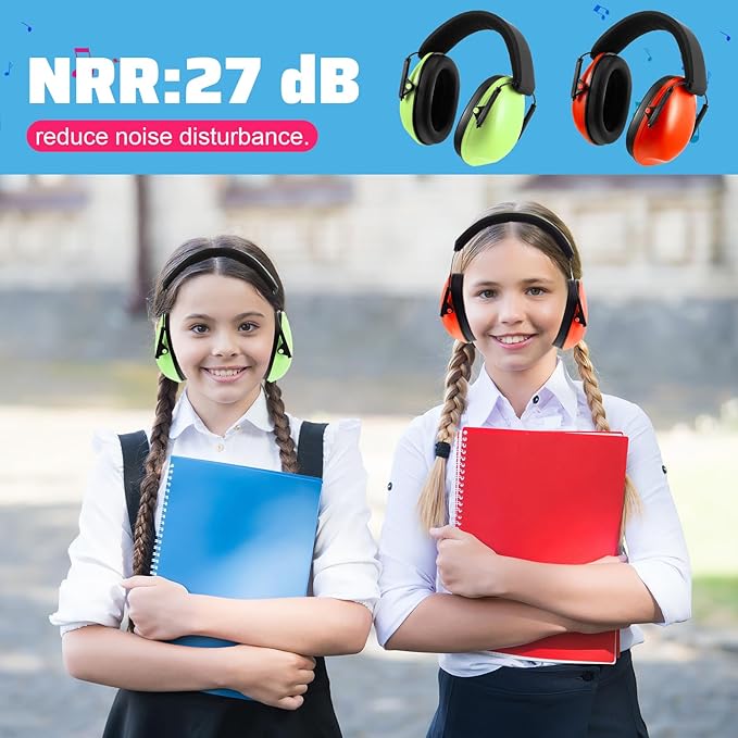 Amylove 18 Pcs Kids Ear Protection Noise Cancelling Headphones Noise Reduction Ear Muffs 27dB Hearing Protection (8 Colors)