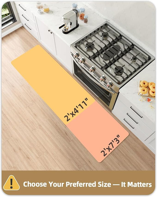 Color&Geometry Kitchen Floor Mats Anti Fatigue, Cushioned Boho Rugs,Waterproof Non Slip Kitchen Runner for Sink, Standing Mats for Office,24"x59",Grey