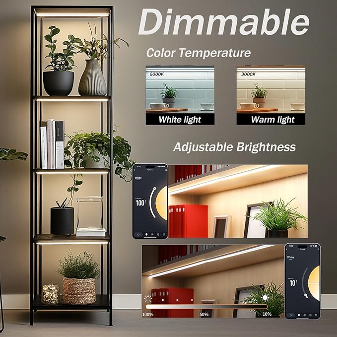 Cefrank Smart Under Cabinet Lighting, 4-Pack 12" V Shape LED Light Bar Kit - Dimmable 2700K to 6000K Color Adjustable, Control with App - Compatible with Alexa, Google Assistant