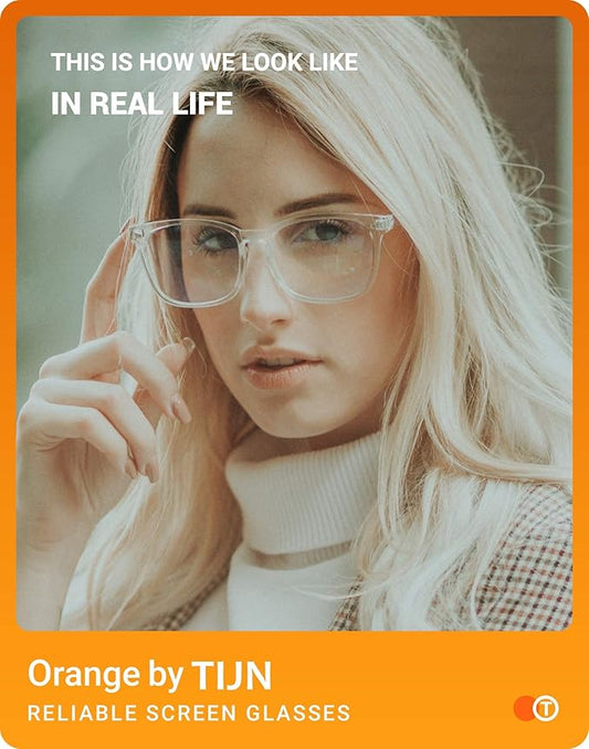 TIJN Gaming Glasses Blue Light Blocking Glasses for Women Men Nerd Eyeglasses Screen Fatigue Anti UV Glare (Transparent(Gaming Glasses))