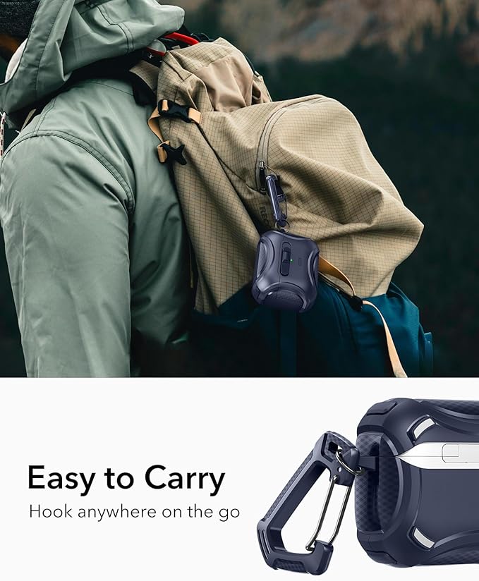 ESR for AirPods Pro 2 Case (2023/2022/2019, 2nd/1st Gen), Compatible with AirPods Pro 2nd Generation (USB-C/Lightning Cable), Effortless MagSafe, Drop-Proof Lock, Easy Open, Cyber Series,Blue