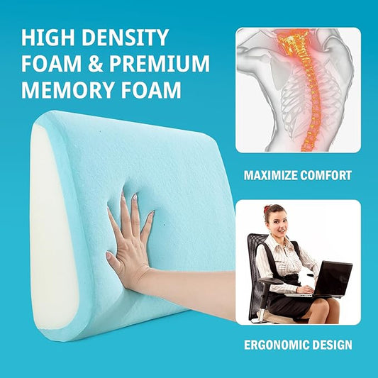 HOMBYS Lumbar Support Pillow for Recliner Chair, Memory Foam Back Support Cushion for Elderly,Extra Large Lumbar Support Pillow,Thick Backrest for Home Reading (Grey, 18“x15 x4)