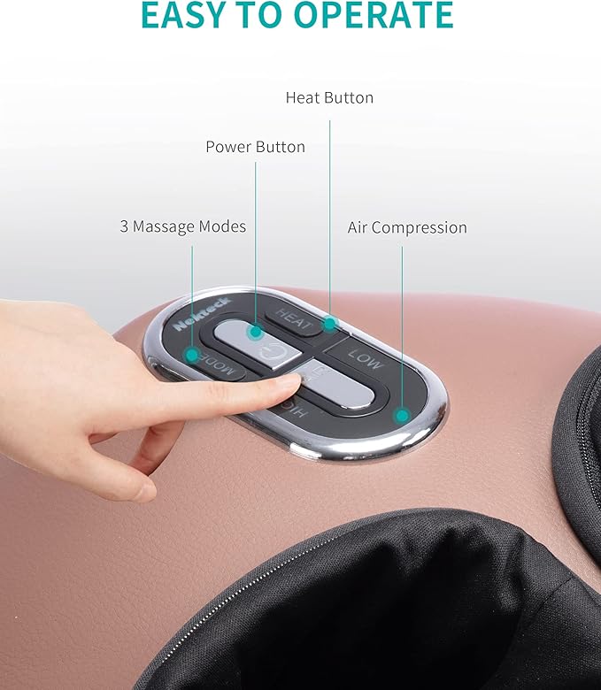 Nekteck Shiatsu Foot Massager Machine with Soothing Heat, FSA Eligible Air Compression Deep Kneading Therapy, Improve Blood Circulation and Foot Wellness, Relax for Home Office Use, HSA Eligible