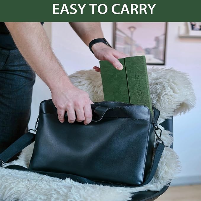 2026 Daily Planner - Appointment Book 2026, Hourly Daily & Monthly Planner with Tabs(Jan-Dec 2026), 8.26'' x 5.9'' Calendar Planner, Leather Cover + Thick Paper (26-Green)