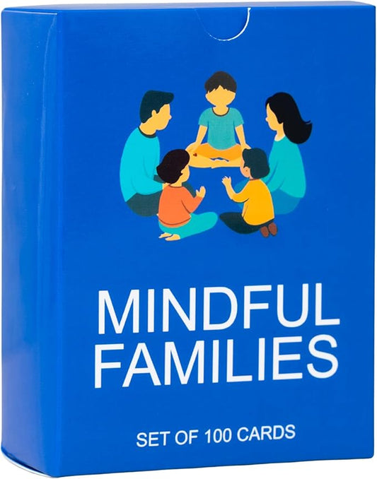 100 Mindful Families Conversation Cards – Mindfulness, Gratitude & Breathing Prompts for Self-Care at Home, Travel & Therapy