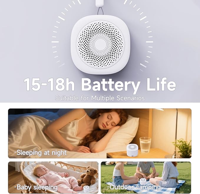 Premium White Noise Sleep Sound Machine for Relaxation, Meditation, Soothing Natural Sound for Sleep