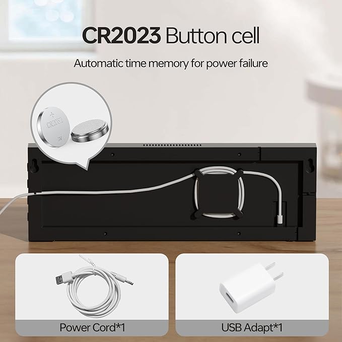 JALL 16.2" Large Digital Wall Clock with Seconds, Bluetooth Sync, Alarm Big LED, RGB Color, DST Temperature for Classroom Bedroom Garage Gym, Mount, Xmas, Birthday Gift for Aged Elderly Mother Father