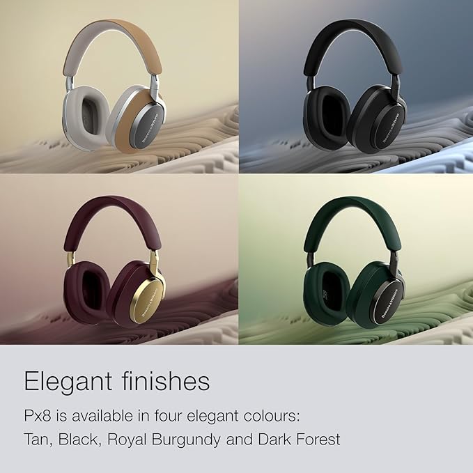 Bowers & Wilkins Limited Edition Px8 Over-Ear Wireless Headphones, Advanced Active Noise Cancellation, Luxurious Materials, 30-Hour Battery Life, 15-Min Quick Charging, Dark Forest