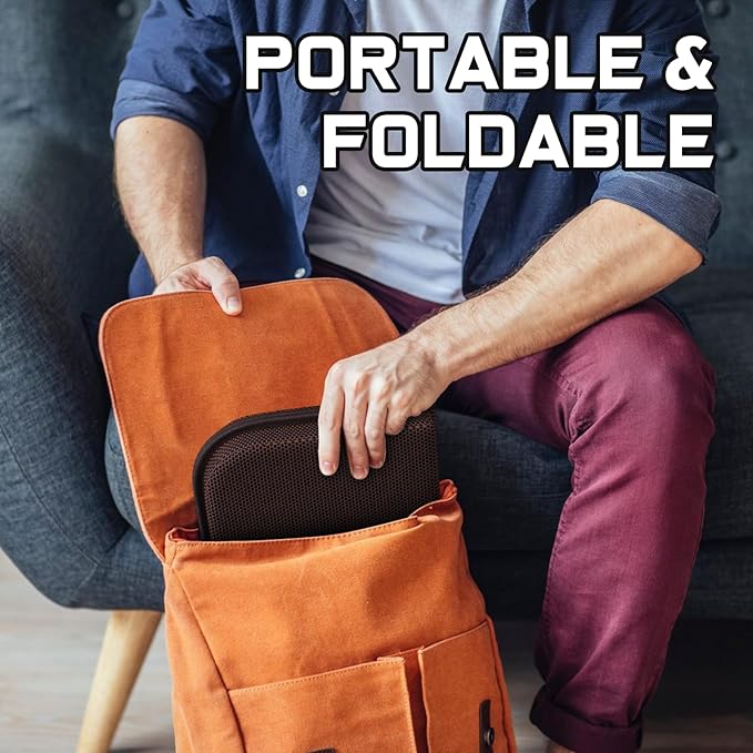 Gel Seat Cushion Portable Massage Travel Cushions, 14.5" x 10.5" Thick Foldable Seat Cushion for Car Office Chair Wheelchair Hip, Coccyx, Sciatica, Pressure Sores Tailbone Pain Relief