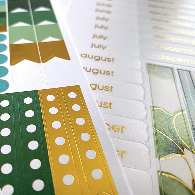 Paper House Productions 12 Month Undated 9.5" Planner with Month and Event Flag Stickers - Watercolor Flora