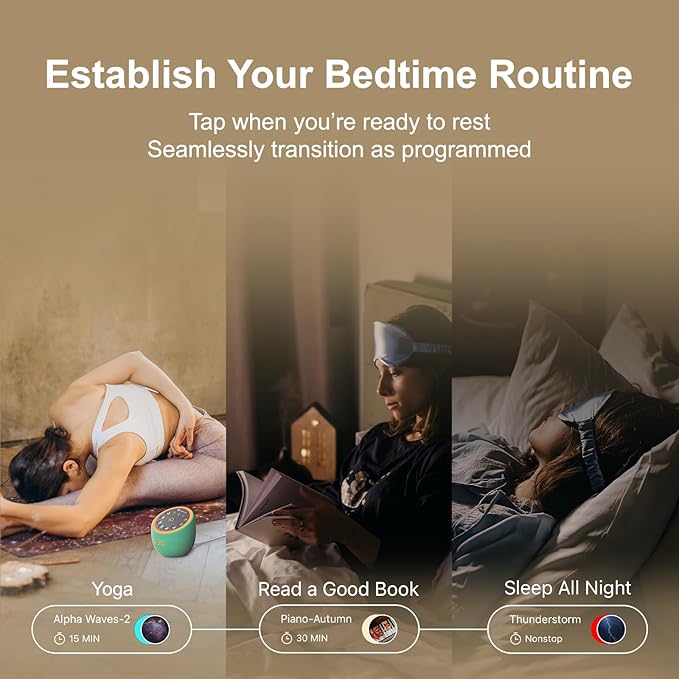 Hotmoon Sound Machine, Cocoon Pro White Noise Sound Machine with 388 Sounds for Baby Adult, Night Light, Sleeping Timer, App Control, DIY Sound Machine, Home Office Yoga, Noise Machine Gift Mint Green