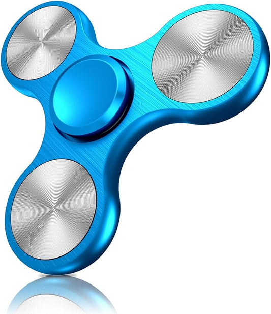 Fidget Spinners Toy, Metal Stainless Steel Bearing High Speed 4-8 Min Spins, EDC ADHD Stress Anxiety Relieves Reducer Fidgets Finger Toys, Spinner Toys for Kids and Adults (Blue)