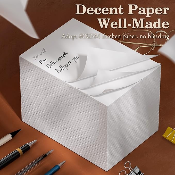 Notepads 4x6, 24 Pack Small Note Pads, Server Note Pads, Scratch Pads 4x6, White Memo Pads, 4x6 Small Writing Pads White Paper, 50 Sheets per Blank Mini Notepads 4x6 Scratch Paper for School Supplies