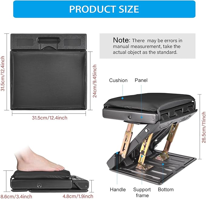 Foot Rest for Under Desk at Work 4-Level Height Adjustable, Ergonomic Foldable Footrest for Office, Gaming,Computer, Soft & Removable Pad Desk Foot Stool Suitable for All Seasons