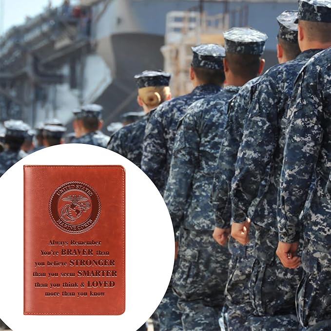 Marine Gift Marine Corps Notebook Always Remember You Are Braver Military Deployment Gift Appreciation Gift for Marine Inspiration Gift Military Notebook(Always-MARINE CORPS)