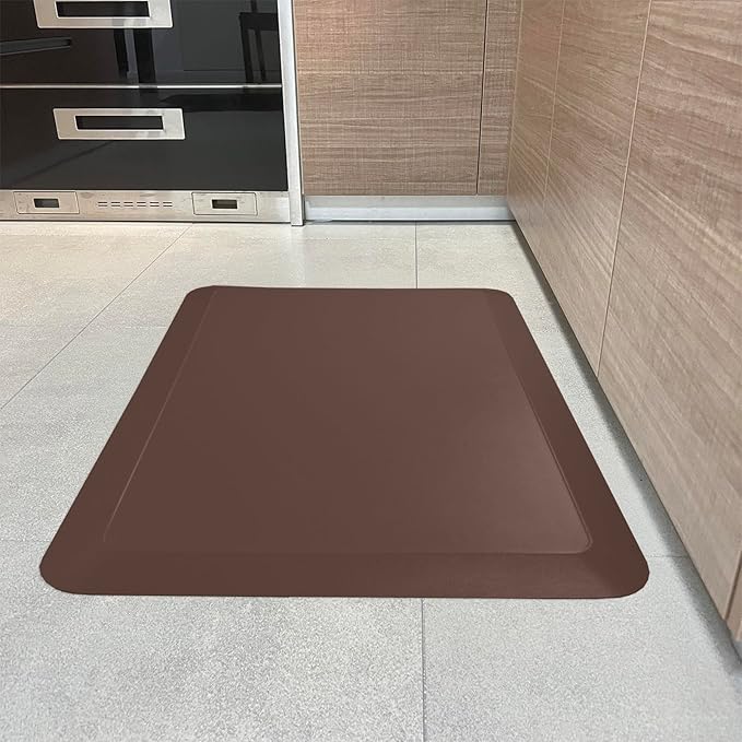 1" Extra Thick Anti Fatigue Floor Mat 40" L x 20" W,Kitchen Mat, Standing Desk Mat,140D Advanced PU Foam Ergonomic Comfort at Home, Office, Garage, Sink (Chocolate)