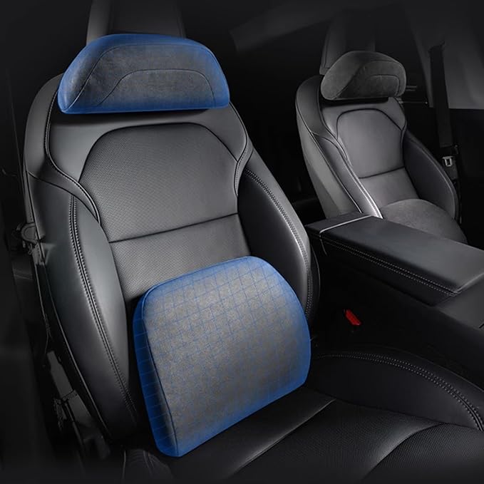 Lumbar Support Pillow Ergonomic Memory Foam Lumbar Pillow for Lower Back Pain Relief - Back Cushion for Driving, Chair Support for Car, Office & Gaming Chairs (Black, 1PC)