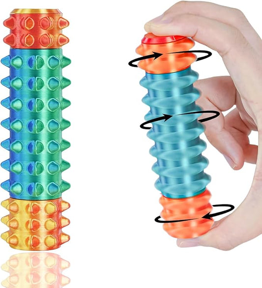 Little Pain Stim Ouchies Fidget Toys for Adults,3D Printed Spiky Pain Stim, Sensory Fidget for Stress & Anxiety Relief, ADHD, Autism,Office Desk Toys, Gifts for Men & Friends (Green Red)