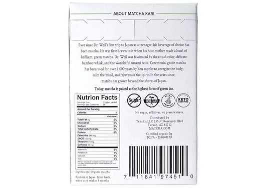 Matcha Green Tea Powder Single Serving Sticks, Dr. Weil's Ceremonial Organic Matcha Powder Singles Packets - Individual Matcha Tea Packets (12)