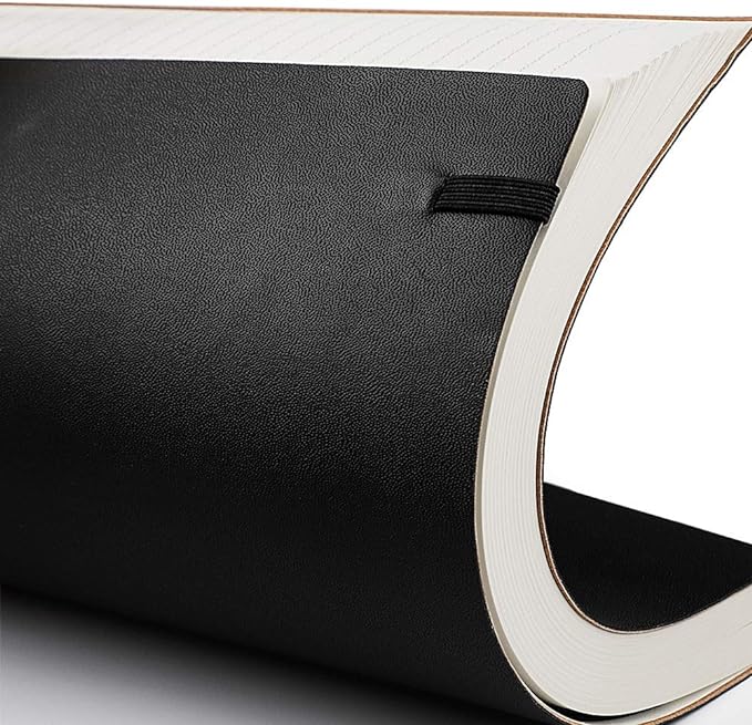 B5 College Ruled Notebook Softcover Journals (2-Pack)- AHGXG Large Composition Notebook 7.6 x 10 inch with Thick 100gsm Lined Paper, Total 408 Numbered Pages, Black Brown