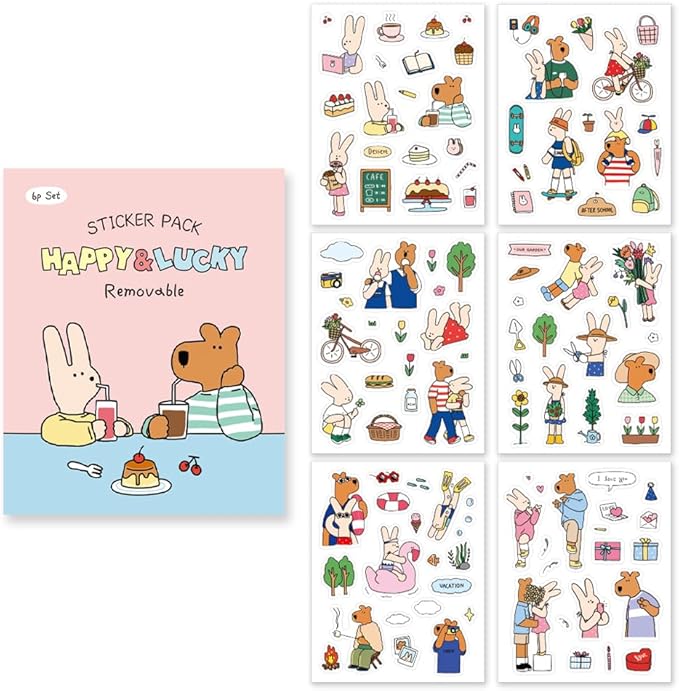 Happy&Lucky Removable Sticker 6P Set