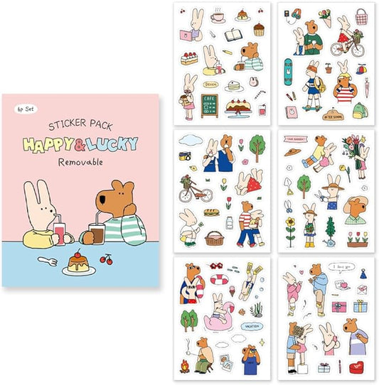 Happy&Lucky Removable Sticker 6P Set