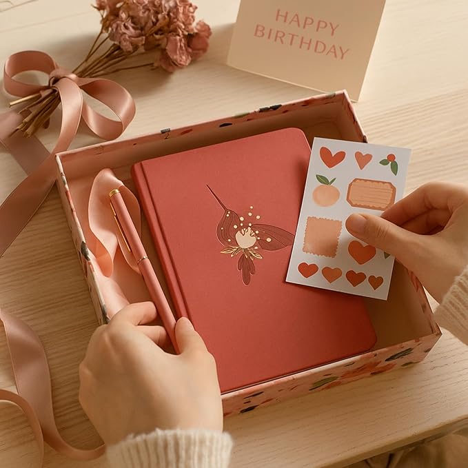 Dot Grid Journal with 160GSM Thick Paper, 192 Pages, A5 Dotted Notebook for Work, School, Travel | 180° Lay Flat, Foil Stamped Cover, Elastic Band, 2 Bookmarks & Inner Pocket (Rose Red)