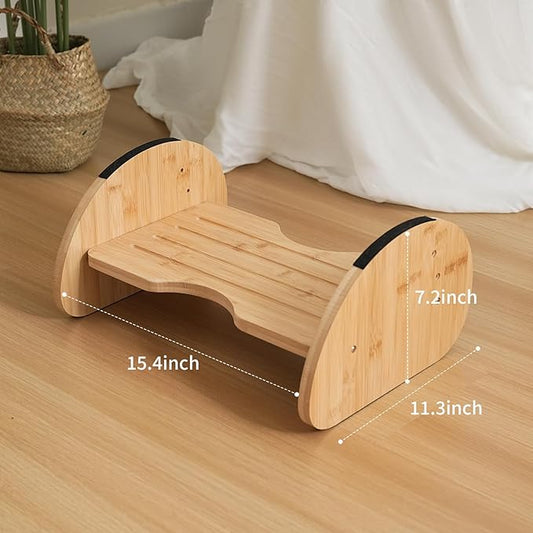 Bamboo Foot Rest for Under Desk at Work
