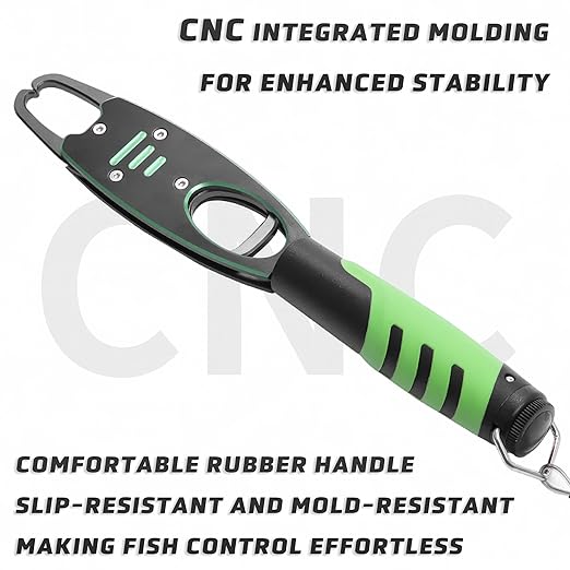 Fish Lip Gripper with Scale, 40LB/18KG Loading Capacity Aluminum Alloy Fish Scale Fish Lip Grabber Fishing Gear and Equipment Fishing Accessories Fishing Gifts for Men (Blue-Black)