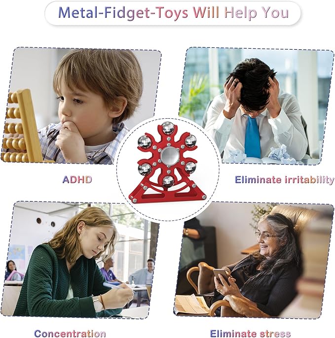 Desk-Fidget-Toys Ferris-Wheels-Spinner: Metal Kinetic-Fidget-Spinner 4mins, EDC-Toy Cool-Gadgets for School Office Christmas, ADHD Tools Gift Cool-Stuff Stress Relief Gift for Kid Children Teen Adult