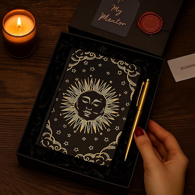 Dot Grid Journal with 160GSM Thick Paper, 192 Pages, A5 Dotted Notebook for Work, School, Travel | 180° Lay Flat, Foil Stamped Cover, Elastic Band, 2 Bookmarks & Inner Pocket (Black)