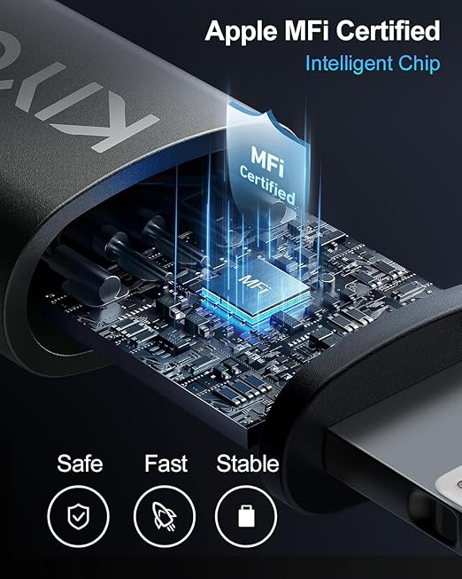 USB to Lightning Cable for Car 6FT, Coiled iPhone Charger Braided USBA to Lightning Cable [Apple MFi Certified] Fast Charging Cord Compatible with iPhone 14 Pro/Pro Max/Plus 13 12 11 8 7, iPad AirPods