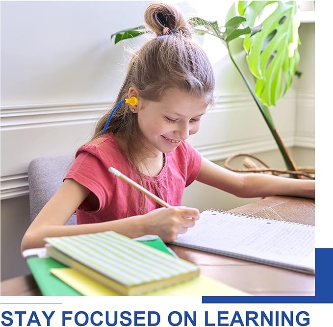 Tondiamo 200 Pairs Ear Plugs Reusable Silicone Earplugs with Cord Sleeping Individually Wrapped Hearing Protection Noise Cancelling Earplugs for Work Construction Shooting Sports(Bright)