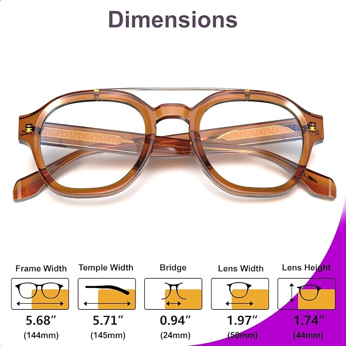 VISOONE Retro Round Anti Eyestrain Metal Medium Eyewear Blue Light Blocking Glasses for Computer Gaming Women Man SANFORD