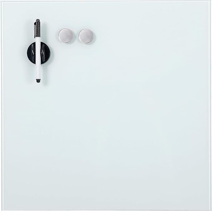 BIRDROCK HOME Magnetic Glass Dry Erase Board – Frameless Whiteboard for Office, Home, Classroom – Writing and Drawing Board with Magnets, Markers and Holders – Modern Acrylic Mount – White - 2 Pack