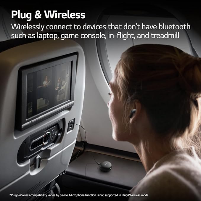 LG TONE Free True Wireless Bluetooth FP9 - Active Noise Cancelling Earbuds with UVnano Charging Case, Black