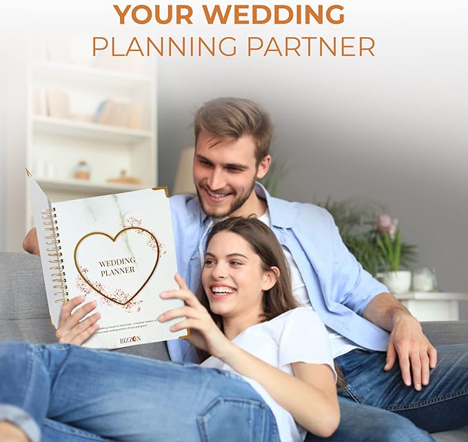 Beautiful Bridal Wedding Planner - 9" x 11" Wedding Planner Book and Organizer with 5 Tabbed Sections, 144 Pages, Countdown Calendar, Metal Corners and Elastic Band - Premium Engagement Gift for Future Brides
