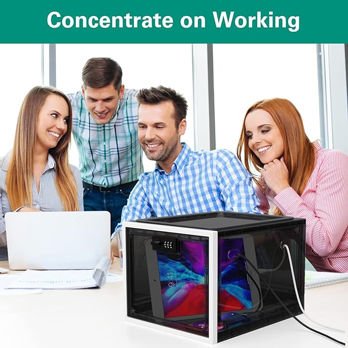 iBune 2 Pack Large Medication Lock Box, Lockable Medicine Storage Box for Medicine Safe/Phone/Refrigerator/Personal Items/Home/Office/Dorm, Black