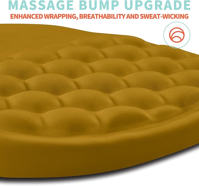 Ergonomic Mouse Pad Wrist Support with Memory Foam Massage Bulge, Carpal Tunnel Pain Relief Mousepad Wrist Rest for Mouse(12x8 inch, Golden Autumn)