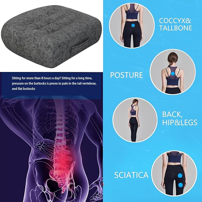 Super Thicken Car Seat Cushion for Adults/Office Chair Cushions/Butt Pillow for Car Long Sitting,Portable Car Seat Pad Fatigue Relief Suitable for Trucks,Cars,Office Chairs,Wheelchairs（Dark gray）