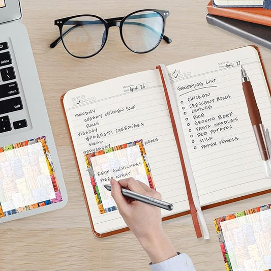 Sticky Notes, 2 Pads, 3x3 inches, Cute Colorful Fun Self-Stick Note Pads, Easy Post, Strong Adhesive Notepad Cartoon Cats